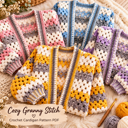 Crochet Cardigan Pattern PDF | Women’s Granny Cardigan | Easy Crochet Sweater Digital Download