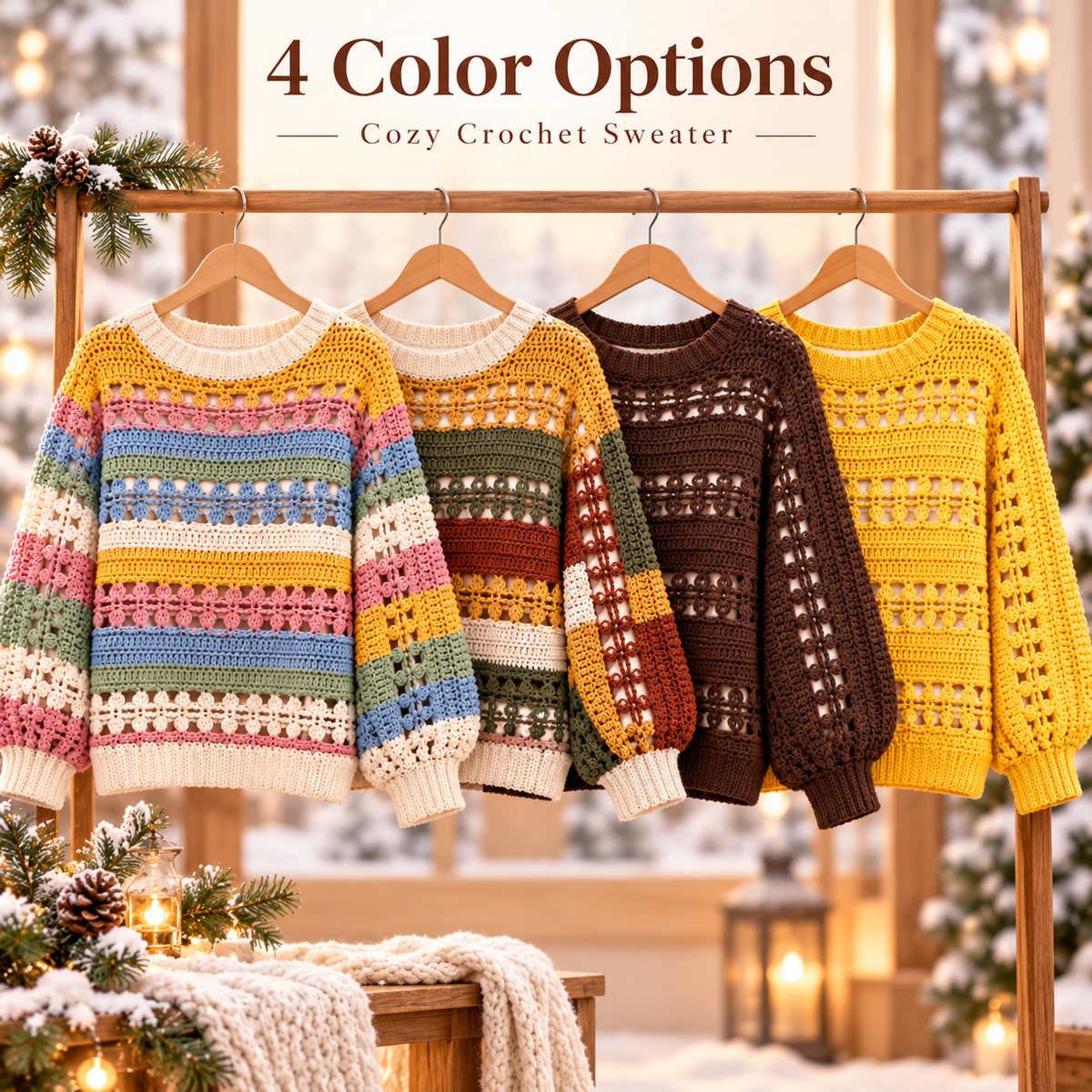 Easy Crochet Sweater Pattern PDF | Women’s Pullover Jumper | DIY Handmade Sweater Digital Download