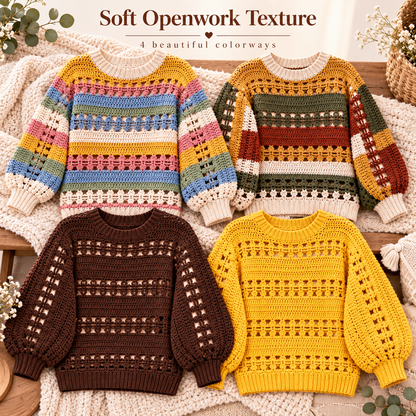 Easy Crochet Sweater Pattern PDF | Women’s Pullover Jumper | DIY Handmade Sweater Digital Download