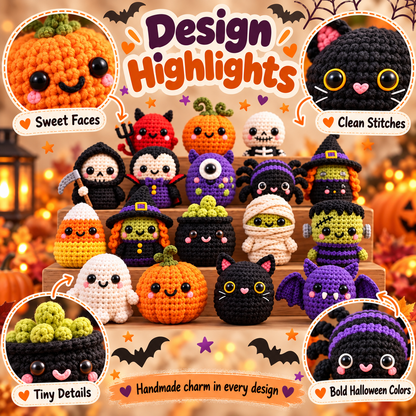 17-in-1 No-Sew Halloween Crochet Pattern Bundle PDF | Ghost, Pumpkin, Witch, Bat & Spooky Amigurumi | Beginner Friendly