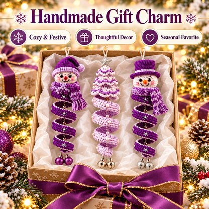 3-in-1 Winter Spiral Ornament Crochet Pattern PDF | Snowman & Christmas Tree Hanging Decor | Holiday Window Ornament Digital Download