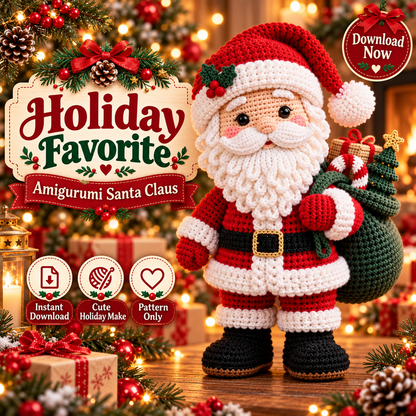 Santa Claus Crochet Pattern PDF | Christmas Amigurumi Doll with Gift Sack | Holiday Decor & Handmade Gift | Digital Download