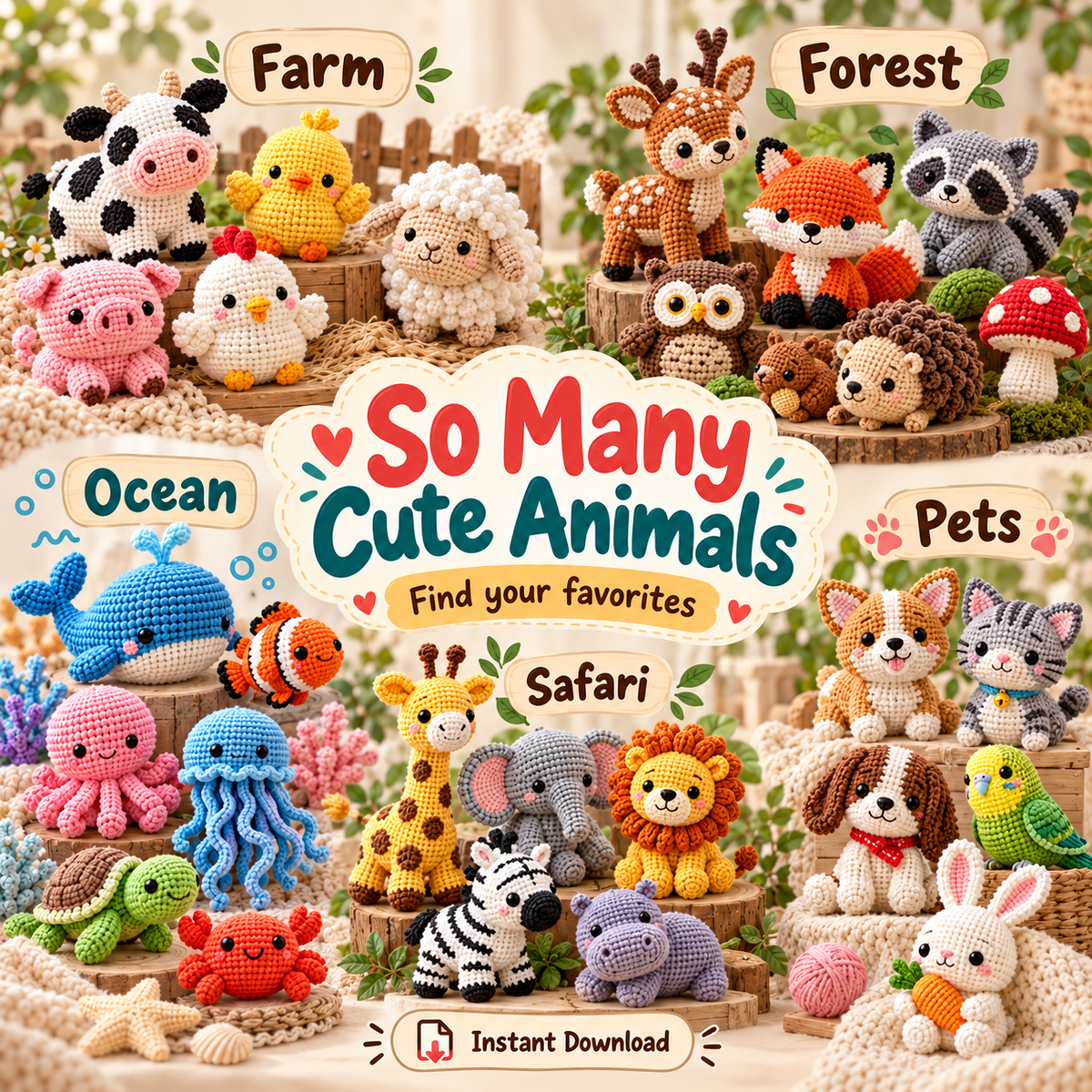 10,000+ Amigurumi Animal Crochet Patterns Bundle PDF | Cute Crochet Animals Collection | Beginner Friendly | Instant Digital Download