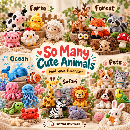 10,000+ Amigurumi Animal Crochet Patterns Bundle PDF | Cute Crochet Animals Collection | Beginner Friendly | Instant Digital Download